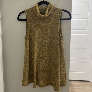 Madeleine mustard yellow turtle neck tank/blouse